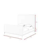 Inspired Home Stefania Linen Upholstered Platform Bed King