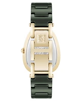 Anne Klein Women's Quartz Estate Green Ceramic and Gold-Tone Alloy Metal Bracelet Watch, 36mm - Green, Gold