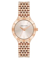 Anne Klein Women's Quartz Iconic Roman Numeral Bezel Rose Gold-Tone Alloy Metal Watch, 30mm