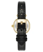 Anne Klein Women's Quartz Black Essential Leather and Gold-Tone Alloy Metal Strap Watch