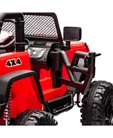 24V Kids Ride On 400W Electric toy car W/Parents Control, Four-wheel suspension, Front and rear Led searchlight, With Bluetooth, MP3,Usb, Music