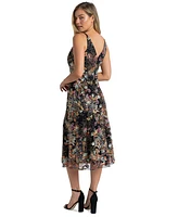 Sam Edelman Women's Floral Sequin V-Neck Midi Dress