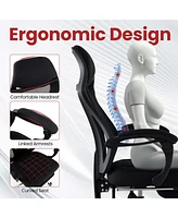 Costway Ergonomic Mesh Office Chair with Footrest Height-Adjustable & Tilting Backrest