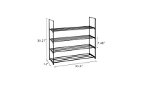 Slickblue Set of 2 Grey 4-Tier Shoe Rack Towers for Bedroom, Entryway, Hallway, and Closet Storage Organizer
