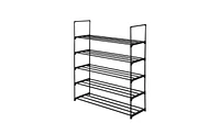 Slickblue 5-Tier Black Shoe Rack Tower Shelf Organizer for Bedroom, Entryway, Hallway, and Closet Storage