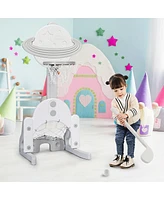 Hongge 3 in 1 Height Adjustable Kids Basketball Hoop Set with Balls