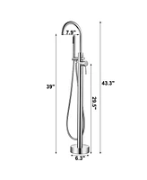 Mondawe Tub Filler Bathtub Faucet High Flow Shower Faucets with Handheld Shower Mixer Taps