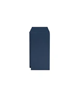 Vertical Stripes and Wavy Design of a Four-Door Cabinet Cabinet Suitable for Hallway, Entryway, Living Room