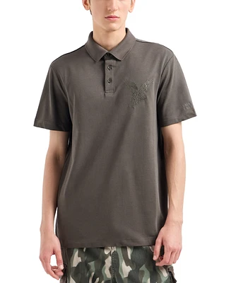 A|X Armani Exchange Men's Short Sleeve Eagle Graphic Polo Shirt