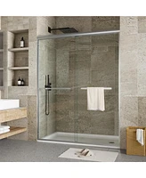 gaomon 56-60" W x 72" H Double Sliding Shower Door, Thick Tempered Glass