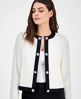 Anne Klein Women's Embellished Framed Cardigan Sweater