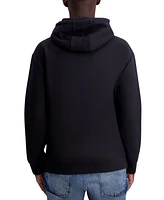 Karl Lagerfeld Paris Men's Slim Fit Heavyweight Fleece Signature Logo Hoodie