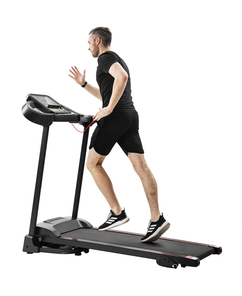 Slickblue Compact Folding Treadmill, Motorized Running & Jogging Machine with Audio Speakers & Incline Adjuster