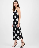 Anne Klein Women's Sleeveless Polka Dot Midi Dress