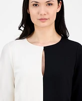 Anne Klein Women's Colorblocked 3/4-Sleeve Shift Dress