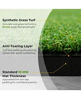 Hongge Artificial Turf Mat for Indoor and Outdoor Golf Practice Includes 2 Rubber Tees and 2 Alignment Sticks-25mm