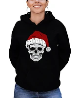 La Pop Art Women's Santa Skull Word Hooded Sweatshirt