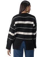 Sanctuary Women's Modern Striped Dropped-Shoulder Sweater