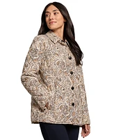 Jones New York Women's Printed Quilted Button Jacket