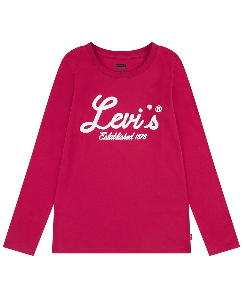 Levi's Big Girls Long Sleeve Script Logo T-shirt