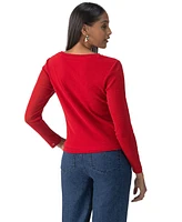 Sanctuary Sparkle Mesh Perfect Long-Sleeve T-Shirt