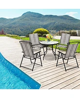 Sugift Set of 2 Patio Folding Sling Chairs Space-saving Dining Chair