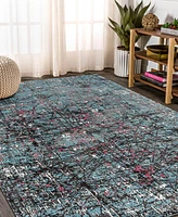 Closeout! Lr Home Frenzy Abstract Fuchsia Splatter 5' x 7'6" Area Rug