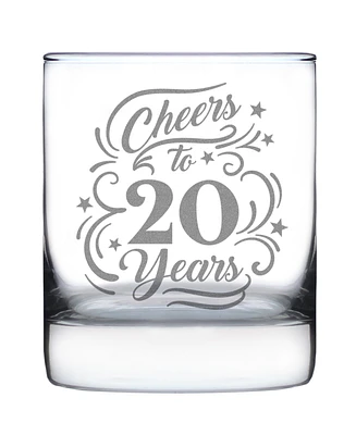 Bevvee Cheers to 20 Years Whiskey Rocks Glass