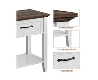gaomon Nightstands Set of 2, End Table with Drawer, Side Table for Spaces, 2 Tiers Storage Shelves with Dresser, Bedside Table for Living Room, Bedroo