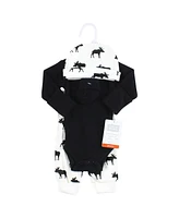 Hudson Baby Baby Boys Thermal Preemie Layette Set 4pc Long Sleeve Outfit, Moose, Preemie