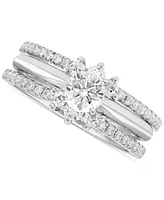 Diamond Double Row Enhancer Guard Ring (1/2 ct. t.w.) in 14k White Gold