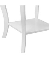 Gymax Accent Side Table Sofa End Table Nigh stand Coffee Table w/ Storage Shelf White