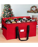 Florida Brands Christmas Storage Box with Adjustable Dividers and Trays - Stores Up to