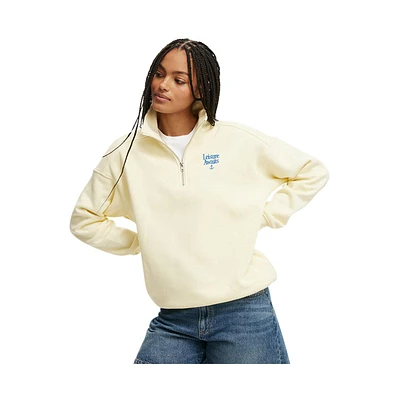 Cotton On Women's Classic Fleece Oversized Half Zip Sweatshirt