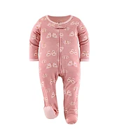 The Peanutshell Baby Girls Boho Butterfly Footed Sleepers for Girls, 3 Pack