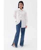 Nocturne Women's Long Sleeve Button- Up Shirt