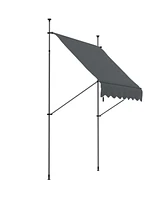 Outsunny 6.5' x 4' Retractable Awning, Non-Screw, Beige