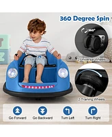 Hongge 12V Electric Kids Ride on Bumper Car Battery Powered Bumping Car with Remote Control-Navy