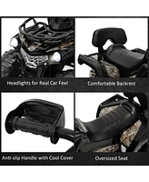 Hongge 12V Kids Ride On Atv 4 Wheeler with MP3 and Headlights-Black