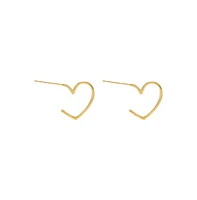 By Adina Eden Solid Open Heart Hoop Earring 14K