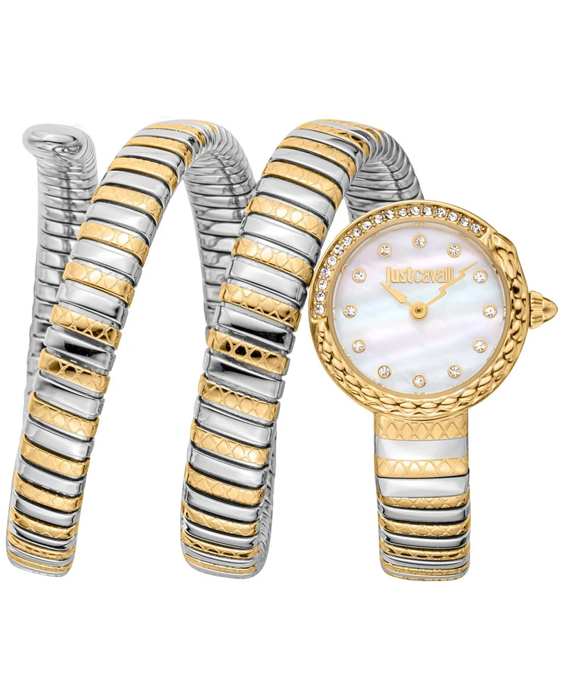 Just Cavalli Women's Enchanting Snake Mother of Pearl Dial Watch - JC1L302M0055