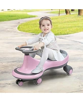 Hongge Wiggle Car Ride-on Toy with Flashing Wheels-Pink