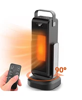 Skonyon 1500W Oscillating Space Heater Upgraded 3D Portable Electric Heater with 4 Modes and Thermostat