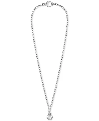 Philipp Plein Men's Edge Logo Pendant 27-3/5" Necklace in Stainless Steel