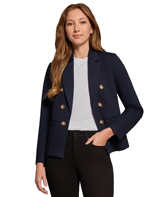 Jones New York Petite Denim Faux Double-Breasted Jacket