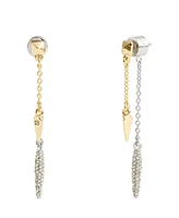 Coach Faux Stone Signature Pave Spike Front Back Earrings - Two