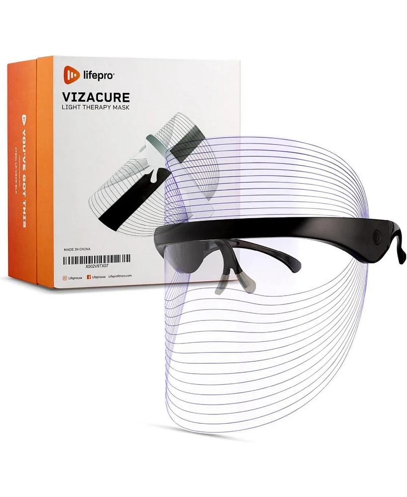 Lifepro VizaCure Led Face Mask for Light Therapy - Black Led Mask for Face and Neck Care - Portable Led Light Therapy Device.