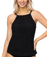 Island Escape Women's Crochet Underwire Tankini Top, Created For Macys