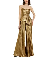 Mac Duggal Women's Metallic Lame Strapless Wrap Top With Bow Detail