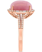 Effy Pink Opal (4-1/2 ct. t.w.) & Diamond (1/4 ct. t.w.) Statement Ring in 14k Rose Gold